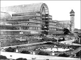 Victoria and Albert Museum, The Crystal Palace at its later site in Sydenham, south London, where it was destroyed by fire in 1936.